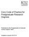 Core Code of Practice for Postgraduate Research Degrees