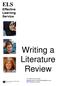 Writing a Literature Review ELS. Effective Learning Service
