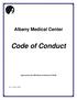 Albany Medical Center Code of Conduct Approved by the AMC Board of Directors 07/05/06