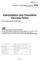 Interpretation and Translation Services Policy