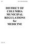 District of Columbia Municipal Regulations. DISTRICT OF COLUMBIA MUNICIPAL REGULATIONS for MEDICINE