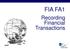 FIA FA1. Recording Financial Transactions