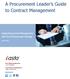 A Procurement Leader s Guide to Contract Management