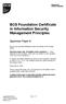 BCS Foundation Certificate in Information Security Management Principles