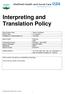 Interpreting and Translation Policy