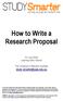 How to Write a Research Proposal