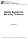 Sample Commercial Recycling Ordinance