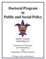 Doctoral Program in Public and Social Policy