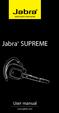 Jabra SUPREME. User manual. www.jabra.com