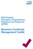 NHS England Emergency Preparedness, Resilience and Response (EPRR) Business Continuity Management Toolkit