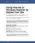 Using Internet or Windows Explorer to Upload Your Site