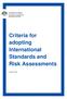 Criteria for adopting International Standards and Risk Assessments
