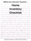 Home. Inventory Checklist