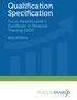 Qualification Specification. Focus Awards Level 3 Certificate in Personal Training (QCF) 601/4709/x