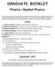GRADUATE BOOKLET. Physics / Applied Physics