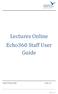 Lectures Online Echo360 Staff User Guide