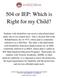 504 or IEP: Which is Right for my Child?