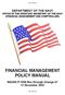 FINANCIAL MANAGEMENT POLICY MANUAL
