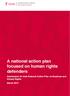 A national action plan focused on human rights defenders