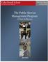 The Public Service Management Program: A Year in Review