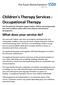 Children's Therapy Services - Occupational Therapy