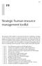Strategic human resource management toolkit