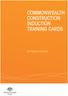 COMMONWEALTH CONSTRUCTION INDUCTION TRAINING CARDS. Guidance material