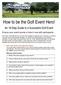 How to be the Golf Event Hero!