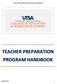 UTSA TEACHER PREPARATION PROGRAM HANDBOOK TEACHER PREPARATION PROGRAM HANDBOOK