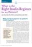 Right Insulin Regimen