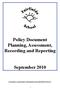 Policy Document Planning, Assessment, Recording and Reporting September 2010