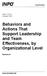 Behaviors and Actions That Support Leadership and Team Effectiveness, by Organizational Level