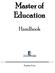 Master of Education. Handbook. Fayette, Iowa