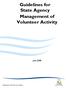 Guidelines for State Agency Management of Volunteer Activity