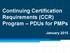 Continuing Certification Requirements (CCR) Program PDUs for PMPs. January 2015