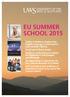 EU SUMMER SCHOOL 2015