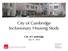City of Cambridge Inclusionary Housing Study