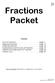 Fractions Packet. Contents