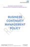 BUSINESS CONTINUITY MANAGEMENT POLICY