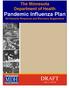 The Minnesota Department of Health Pandemic Influenza Plan All-Hazards Response and Recovery Supplement