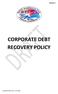 APPENDIX A CORPORATE DEBT RECOVERY POLICY