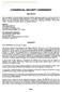 COMMERCIAL SECURITY AGREEMENT