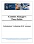 Content Manager User Guide Information Technology Web Services