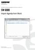 SW 6000. Import Agenda from Word. SW 6000 Conference Management Software, Version 6.3
