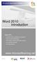 Word 2010 Introduction