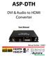 ASP-DTH. DVI & Audio to HDMI Converter. User Manual. Manual Number: 100901