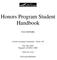 Honors Program Student Handbook