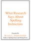What Research Says About Spelling Instruction