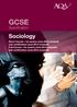 GCSE. Sociology Short Course for exams June 2014 onwards. Specification. and certification June 2014. Full Course for exams June 2014 onwards