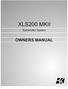 XLS200 MKII. Subwoofer System OWNERS MANUAL